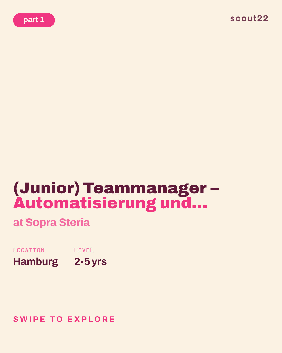 (Junior) Teammanager – Automatisierung und Softwareentwicklung (w/m/d) in Teilzeit/Vollzeit at Sopra Steria