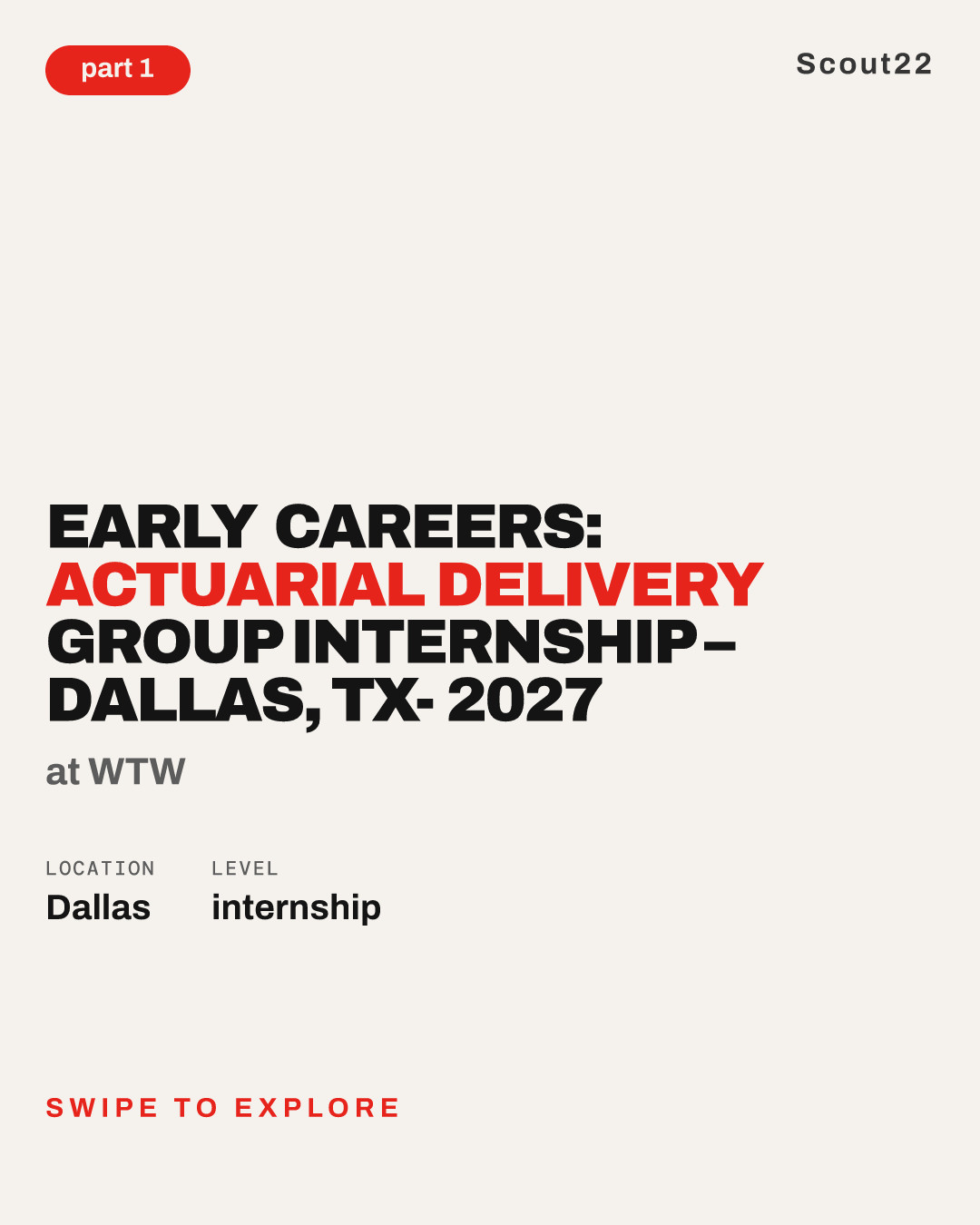 Early Careers: Actuarial Delivery Group Internship – Dallas, TX- 2027 at WTW