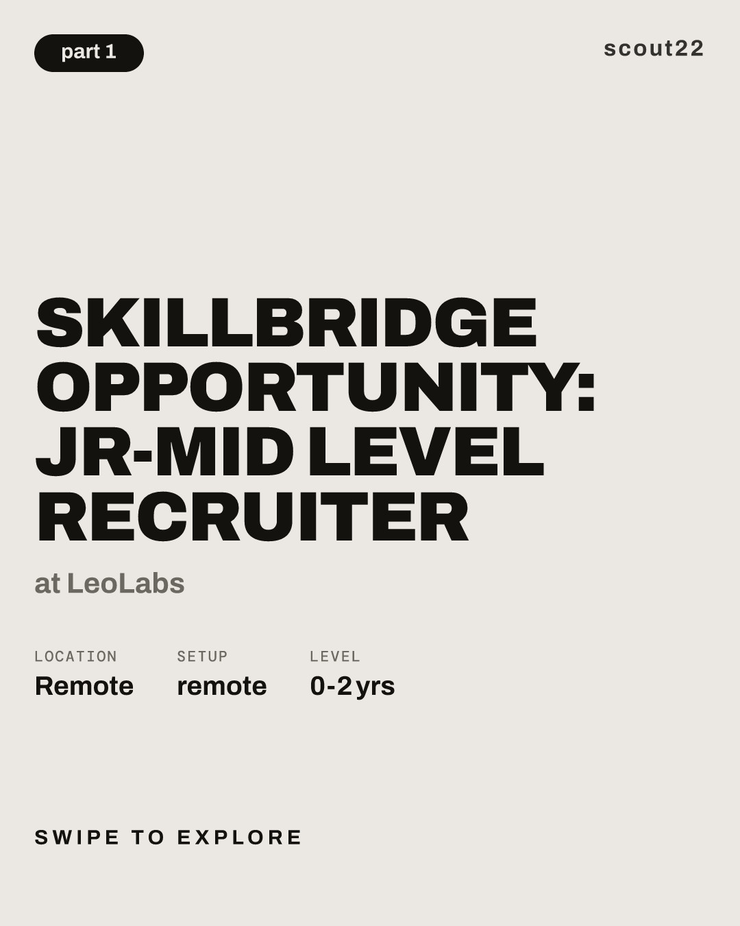 Skillbridge Opportunity: Jr-Mid Level Recruiter at LeoLabs