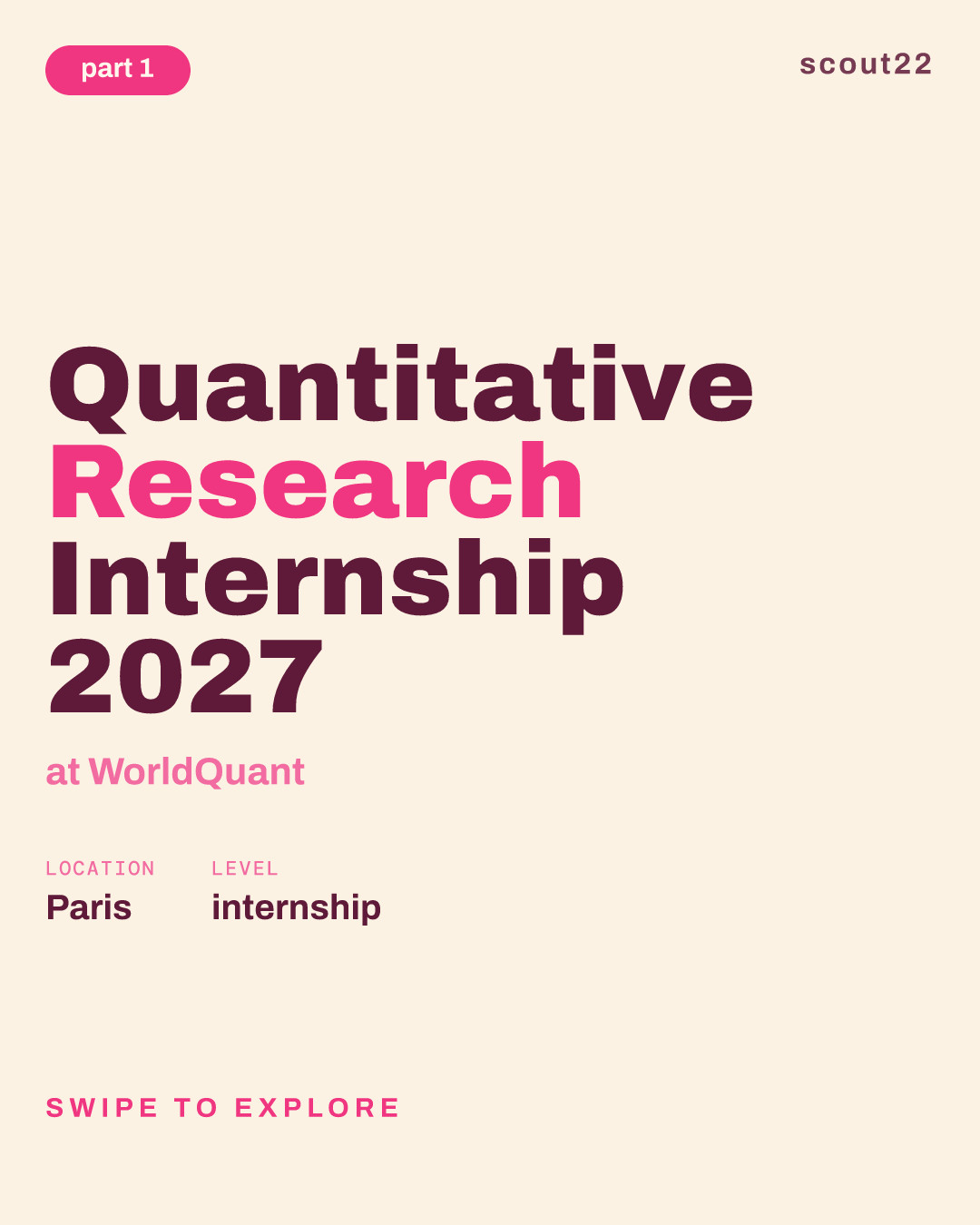 Quantitative Research Internship 2027 at WorldQuant