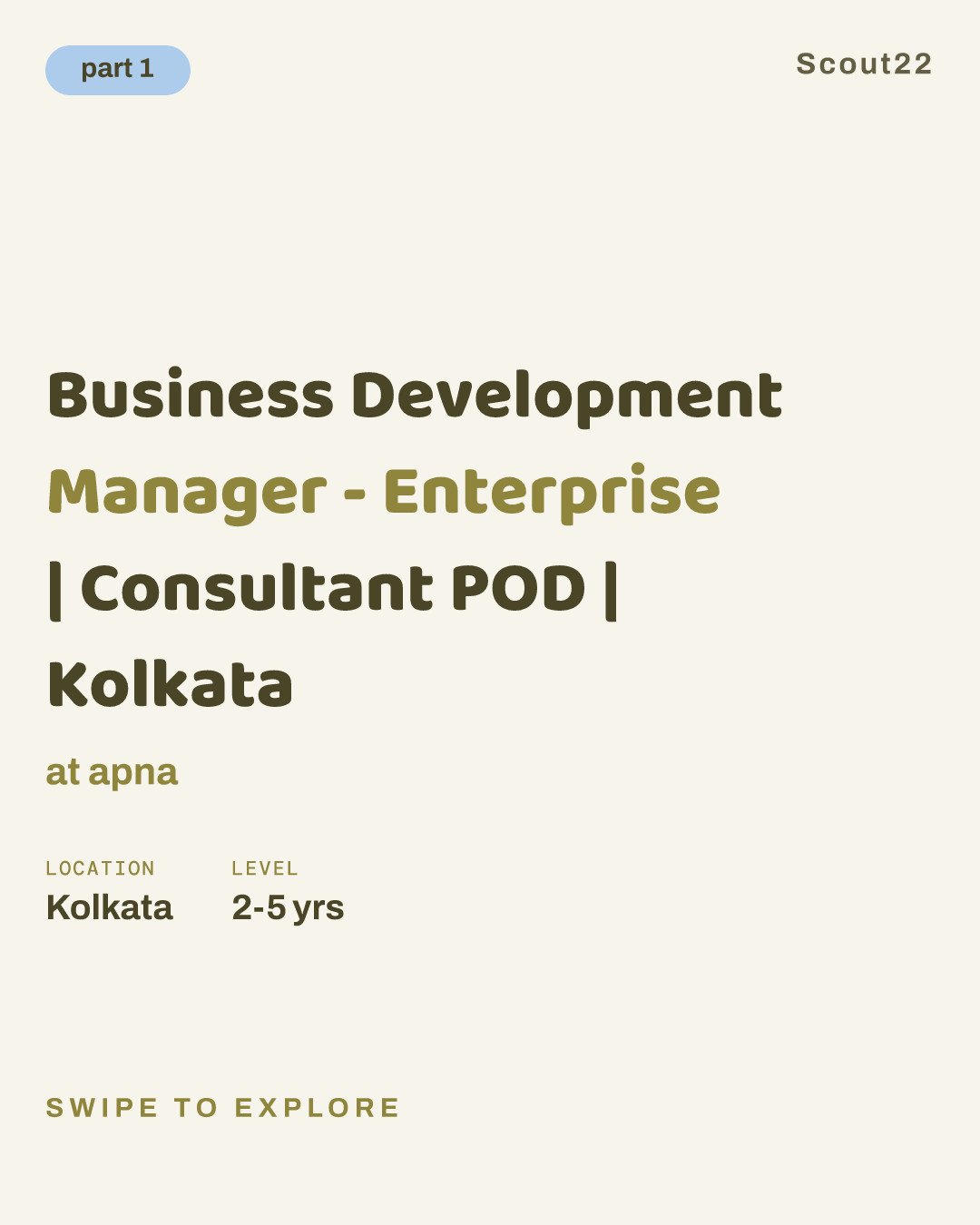 Business Development Manager - Enterprise | Consultant POD | Kolkata at apna