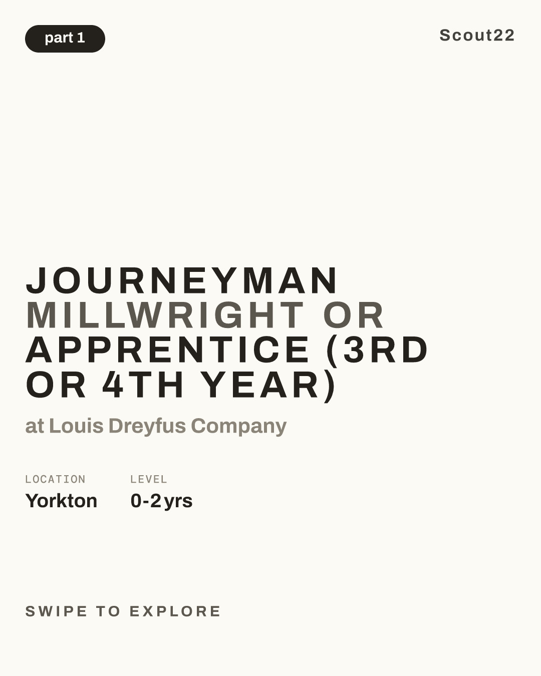 Journeyman Millwright or Apprentice (3rd or 4th year) at Louis Dreyfus Company