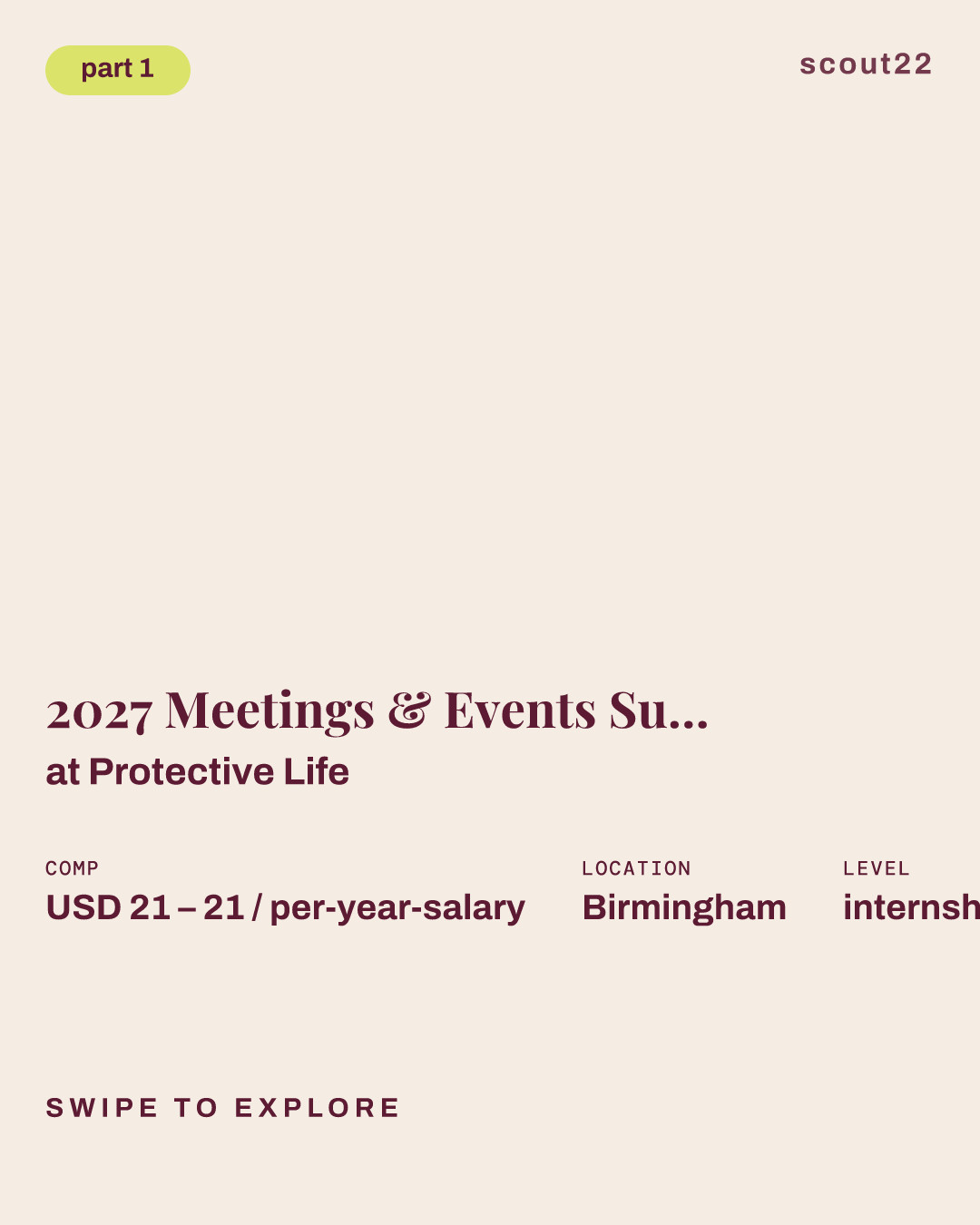 2027 Meetings & Events Summer Internship Program at Protective Life