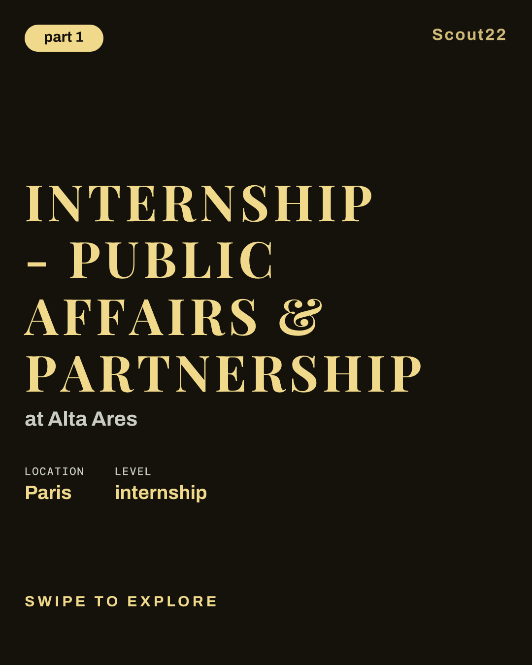 Internship - Public Affairs & Partnership at Alta Ares