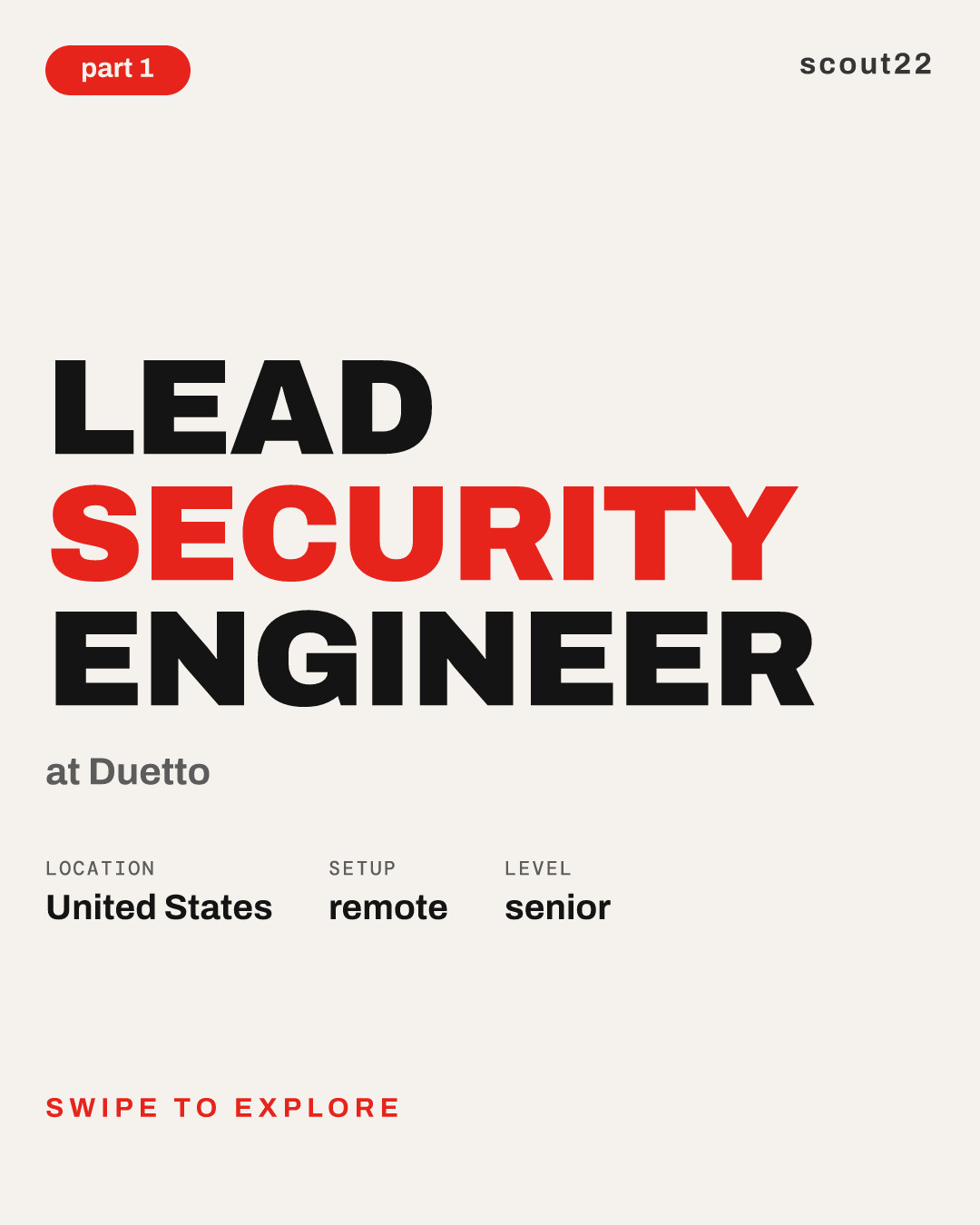 Lead Security Engineer at Duetto