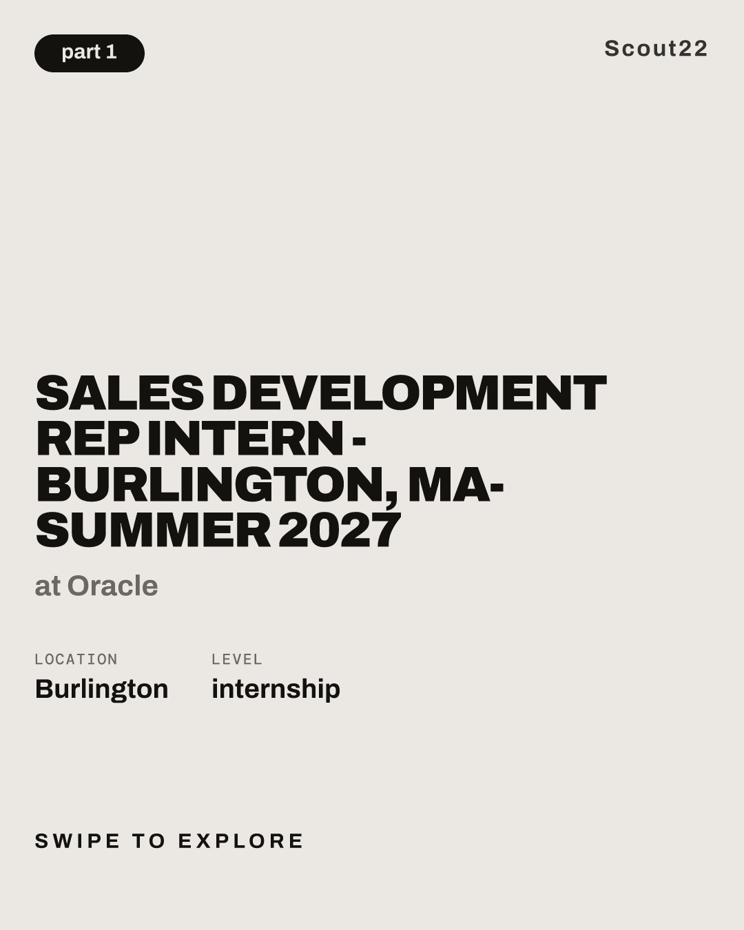 Sales Development Rep Intern - Burlington, MA- Summer 2027 at Oracle