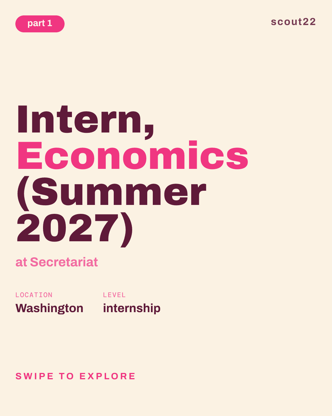Intern, Economics (Summer 2027) at Secretariat