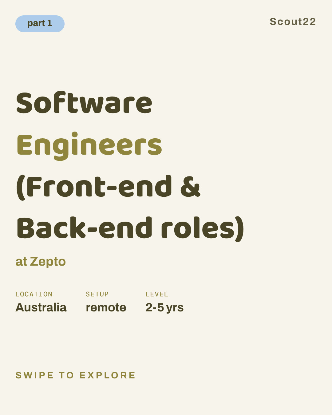 Software Engineers (Front-end & Back-end roles) at Zepto