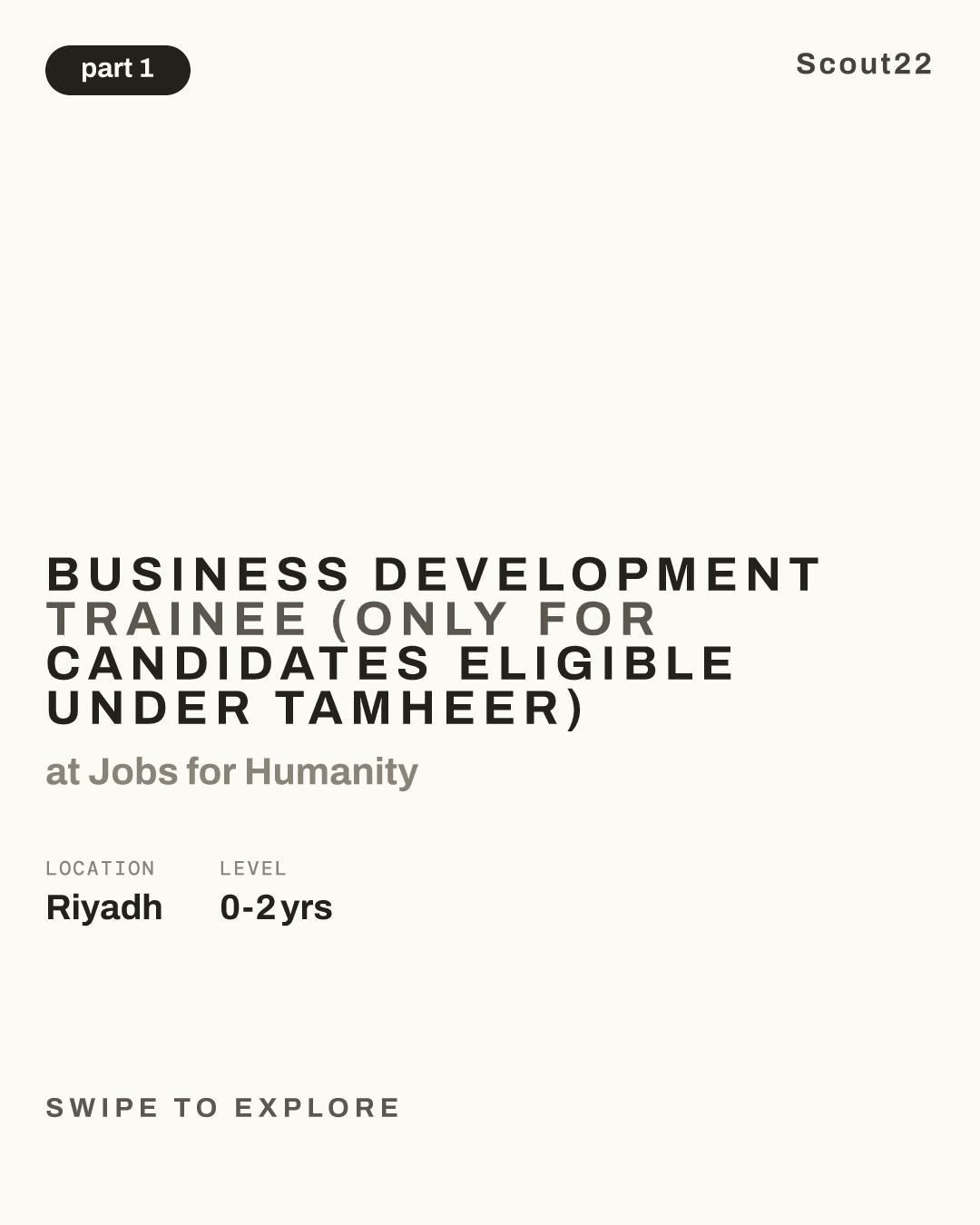 Business Development Trainee (Only for candidates eligible under Tamheer) at Jobs for Humanity
