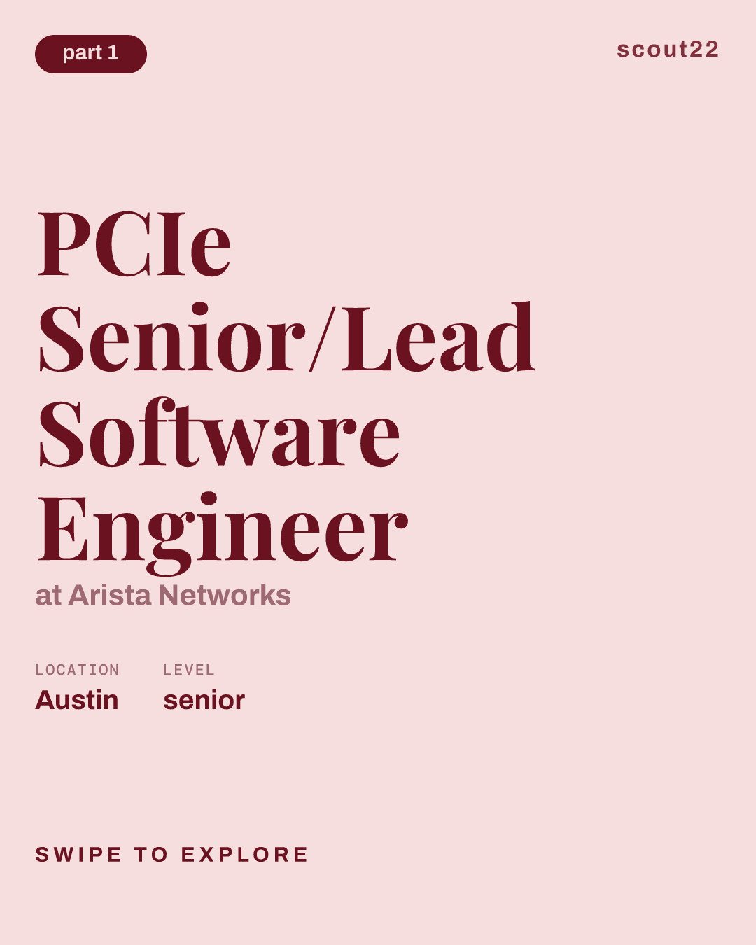 PCIe Senior/Lead Software Engineer at Arista Networks