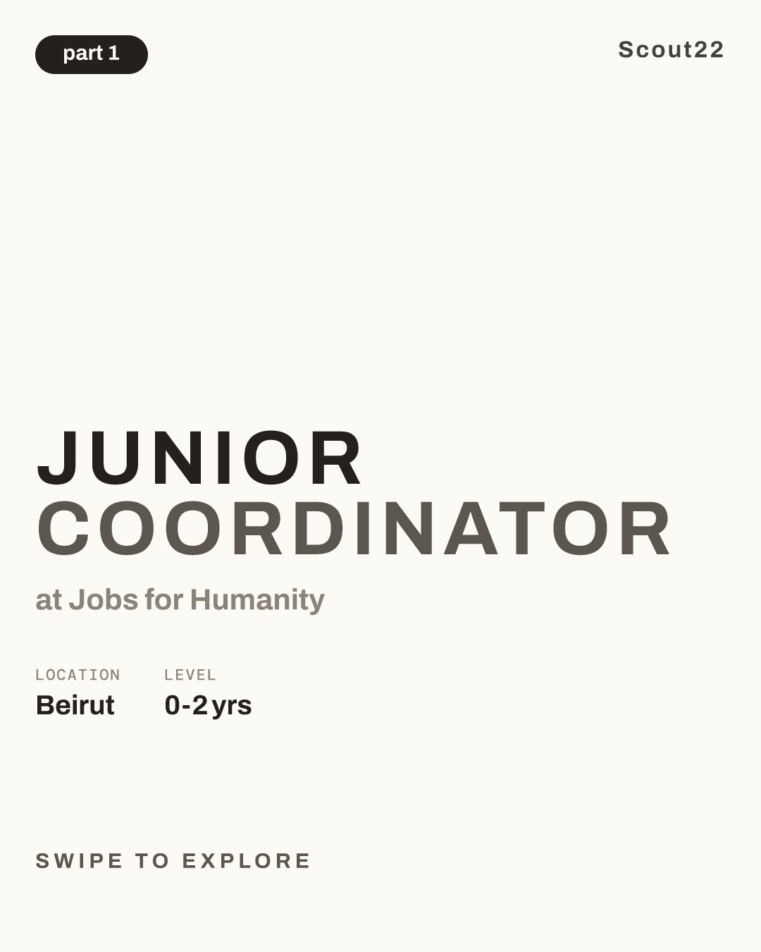 Junior Coordinator at Jobs for Humanity