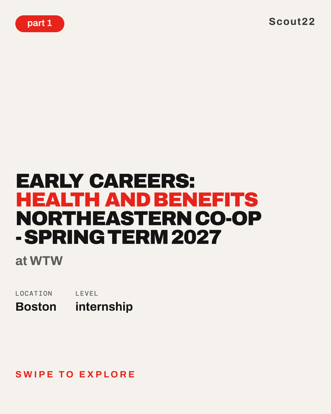 Early Careers: Health and Benefits Northeastern Co-op - Spring Term 2027 at WTW