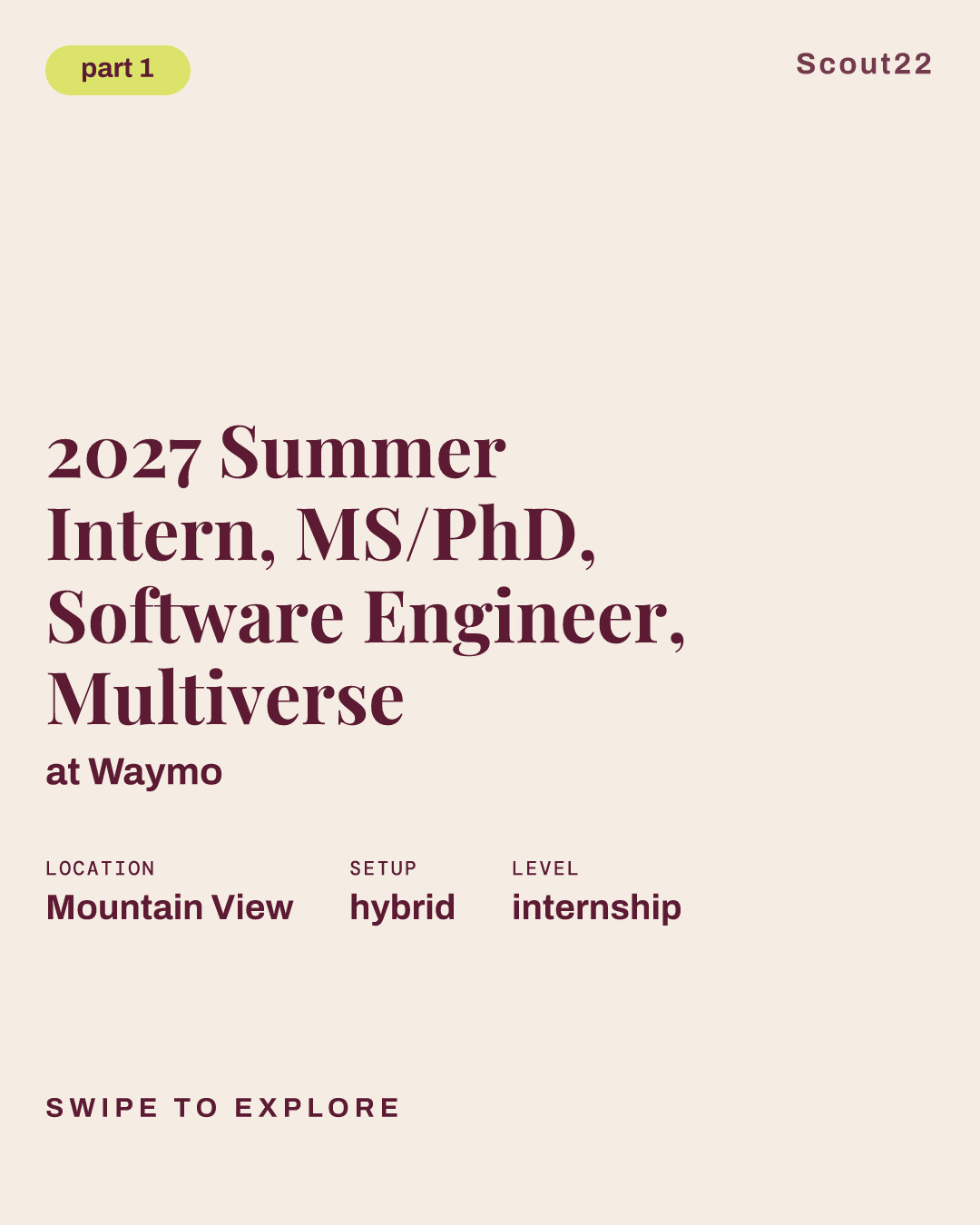 2027 Summer Intern, MS/PhD, Software Engineer, Multiverse at Waymo