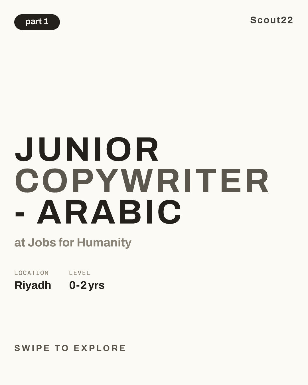 Junior Copywriter - Arabic at Jobs for Humanity