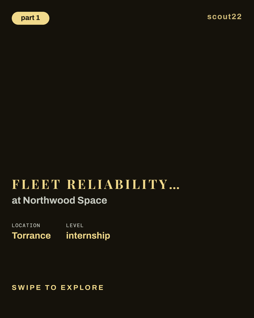 Fleet Reliability Intern (2027 Summer Internship) at Northwood Space