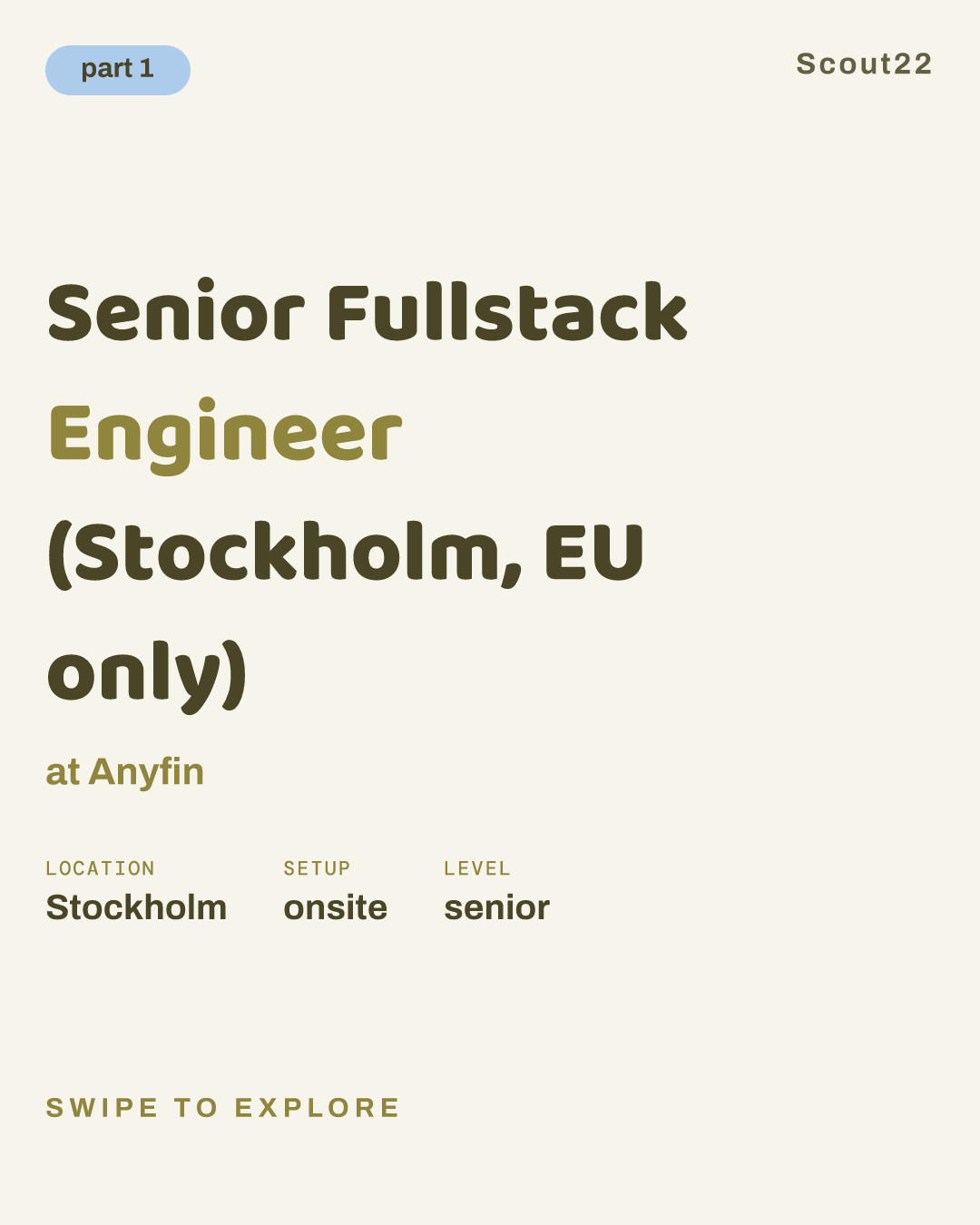 Senior Fullstack Engineer (Stockholm, EU only) at Anyfin