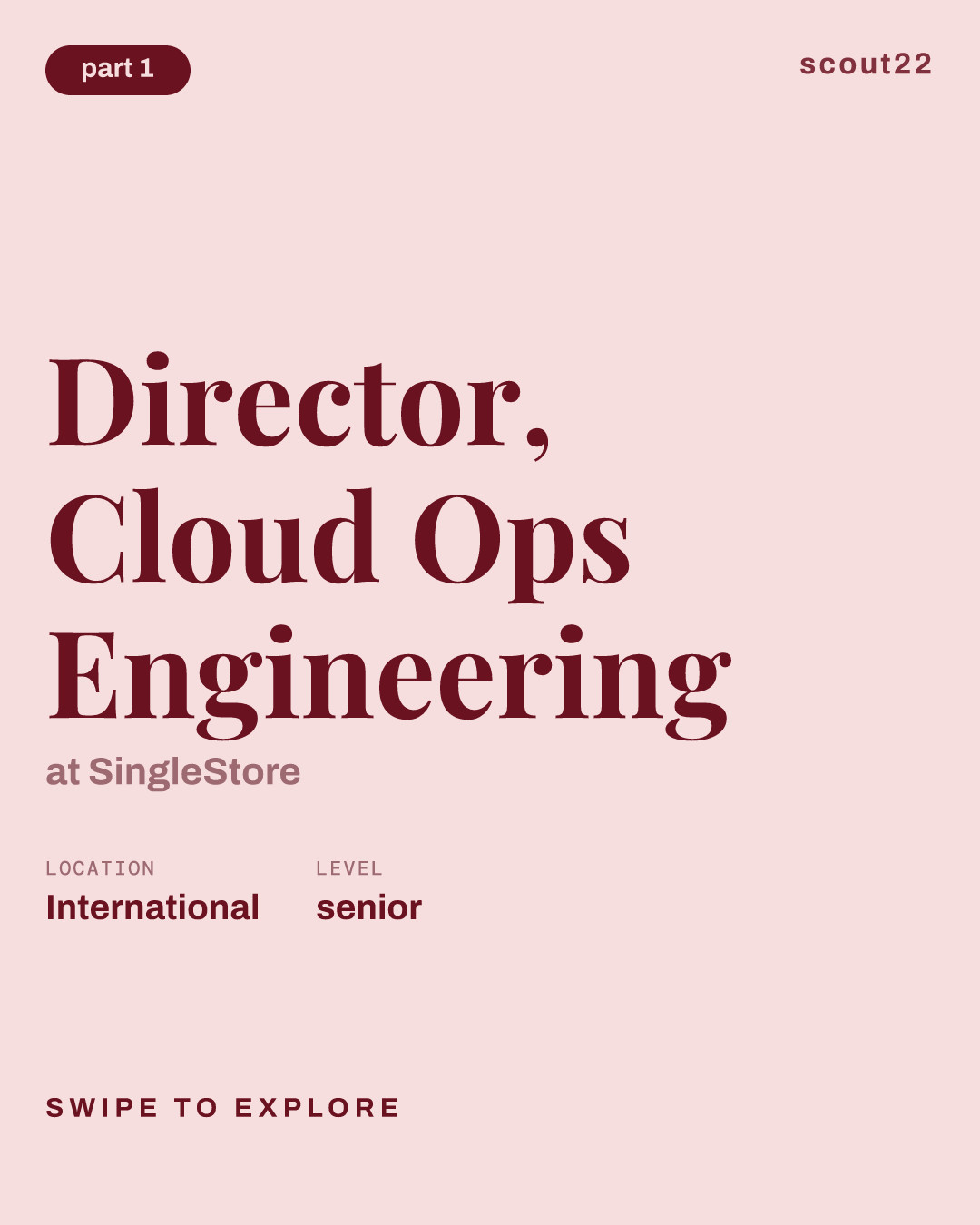Director, Cloud Ops Engineering at SingleStore