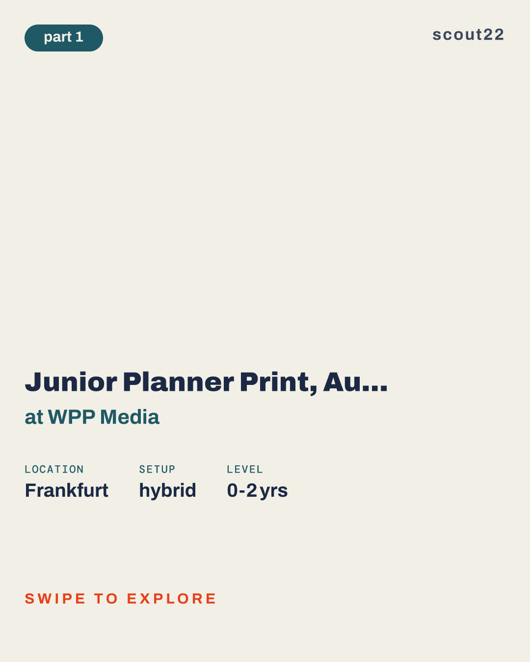 Junior Planner Print, Audio, Cinema - Regional (Mensch) at WPP Media