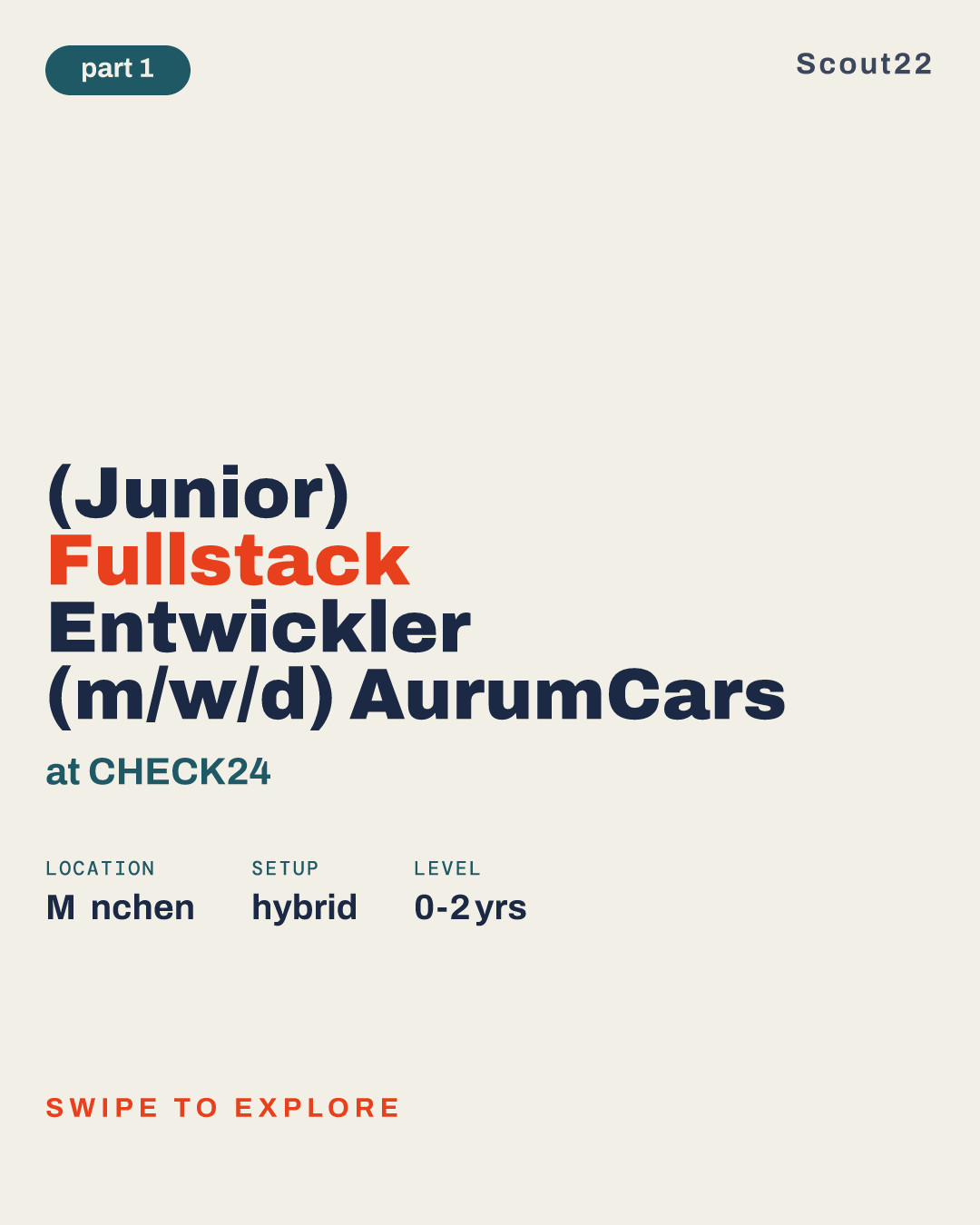 (Junior) Fullstack Entwickler (m/w/d) AurumCars at CHECK24