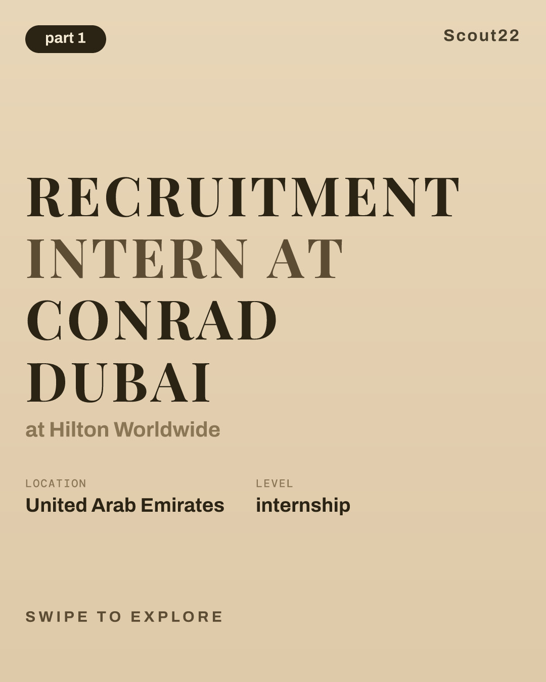 Recruitment Intern at Conrad Dubai at Hilton Worldwide