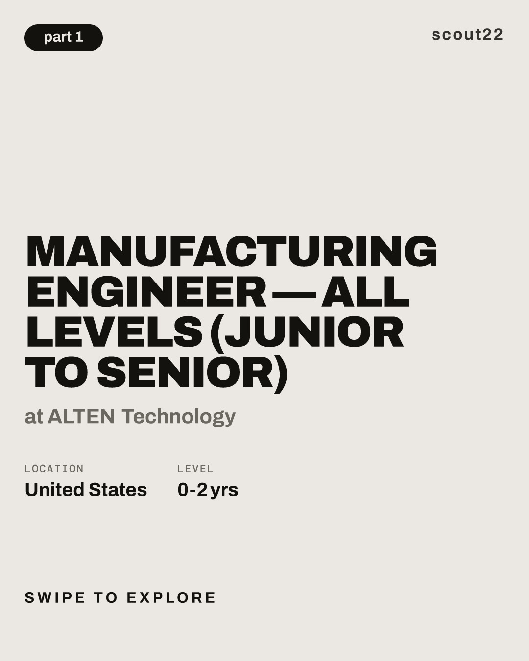 Manufacturing Engineer — All Levels (Junior to Senior) at ALTEN Technology
