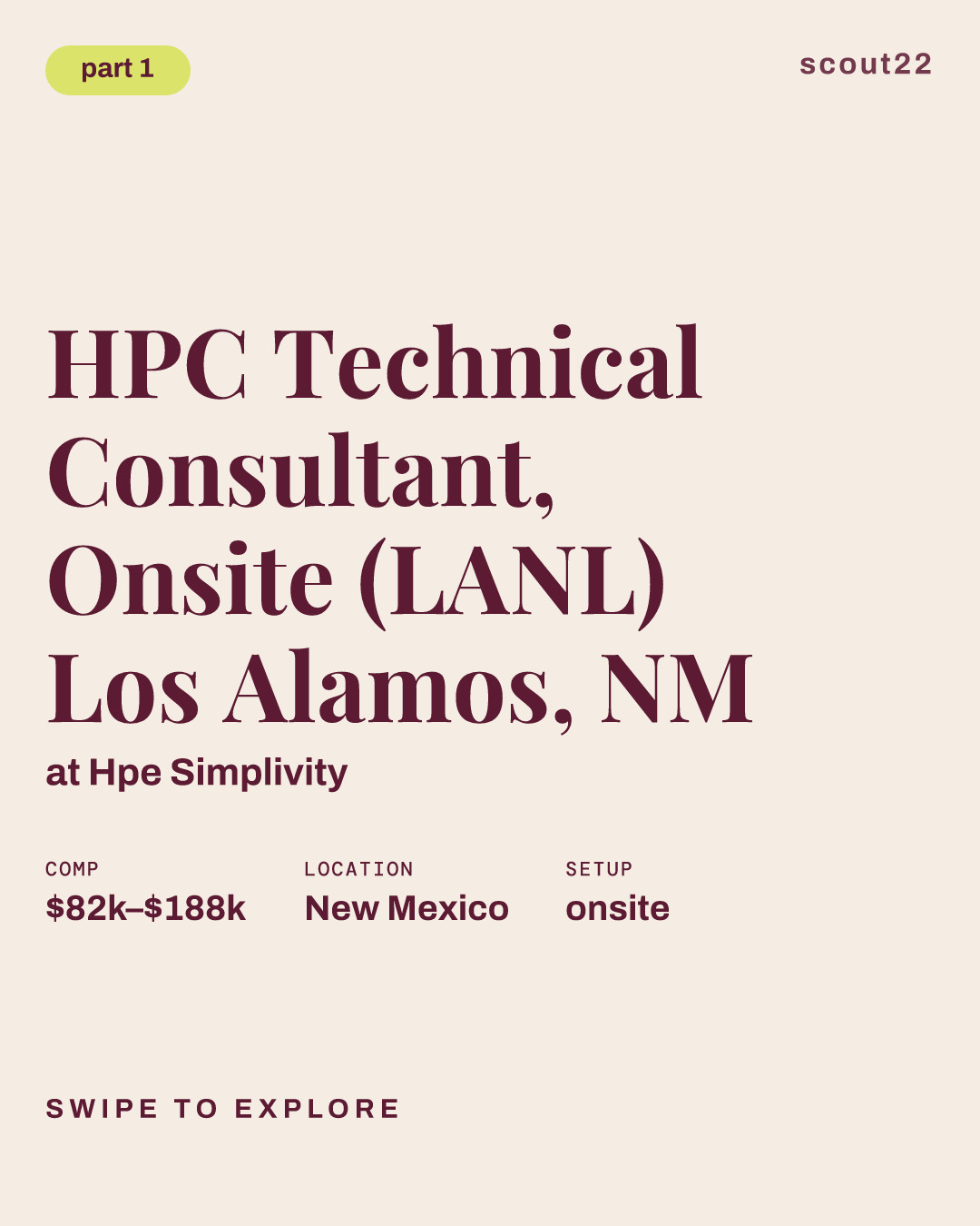 HPC Technical Consultant, Onsite (LANL) Los Alamos, NM at Hpe Simplivity