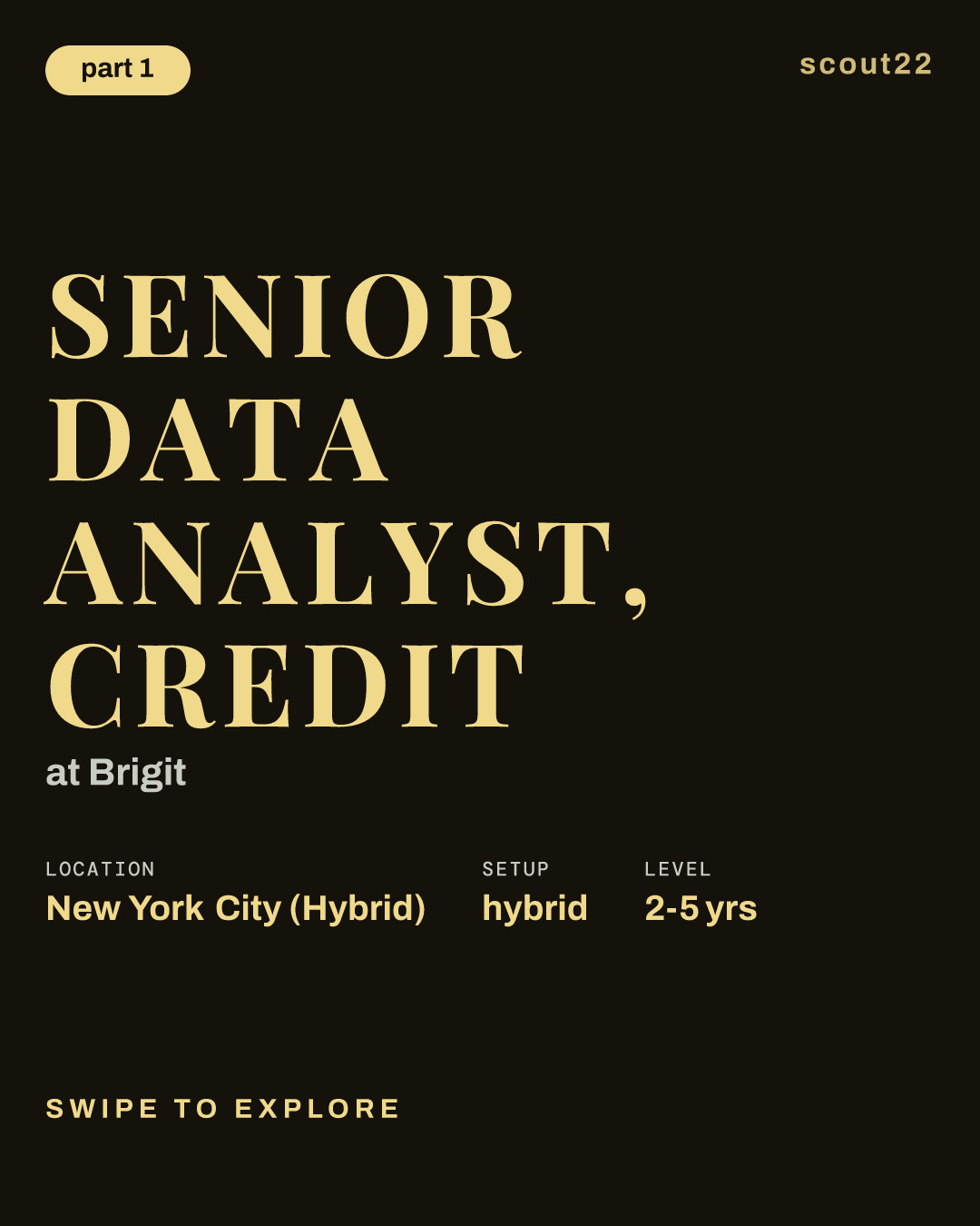 Senior Data Analyst, Credit at Brigit