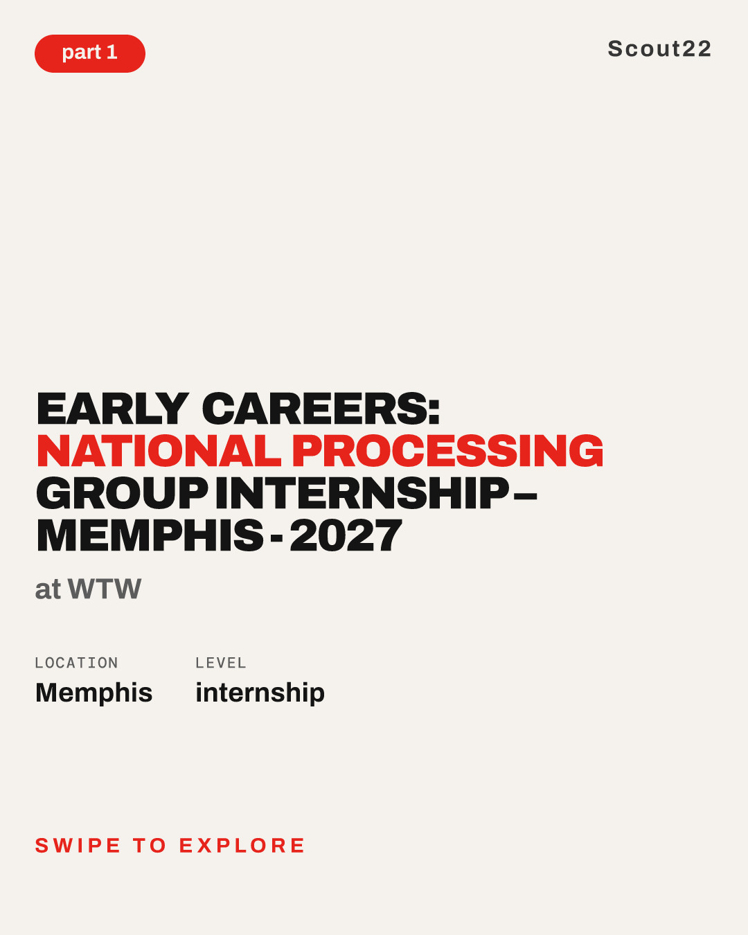 Early Careers: National Processing Group Internship – Memphis - 2027 at WTW