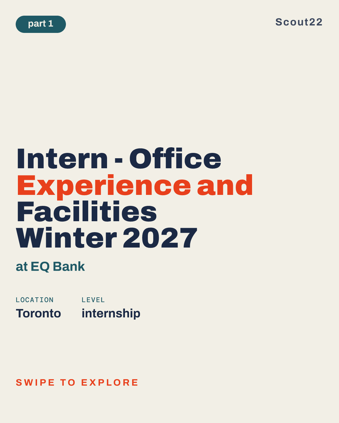 Intern - Office Experience and Facilities Winter 2027 at EQ Bank