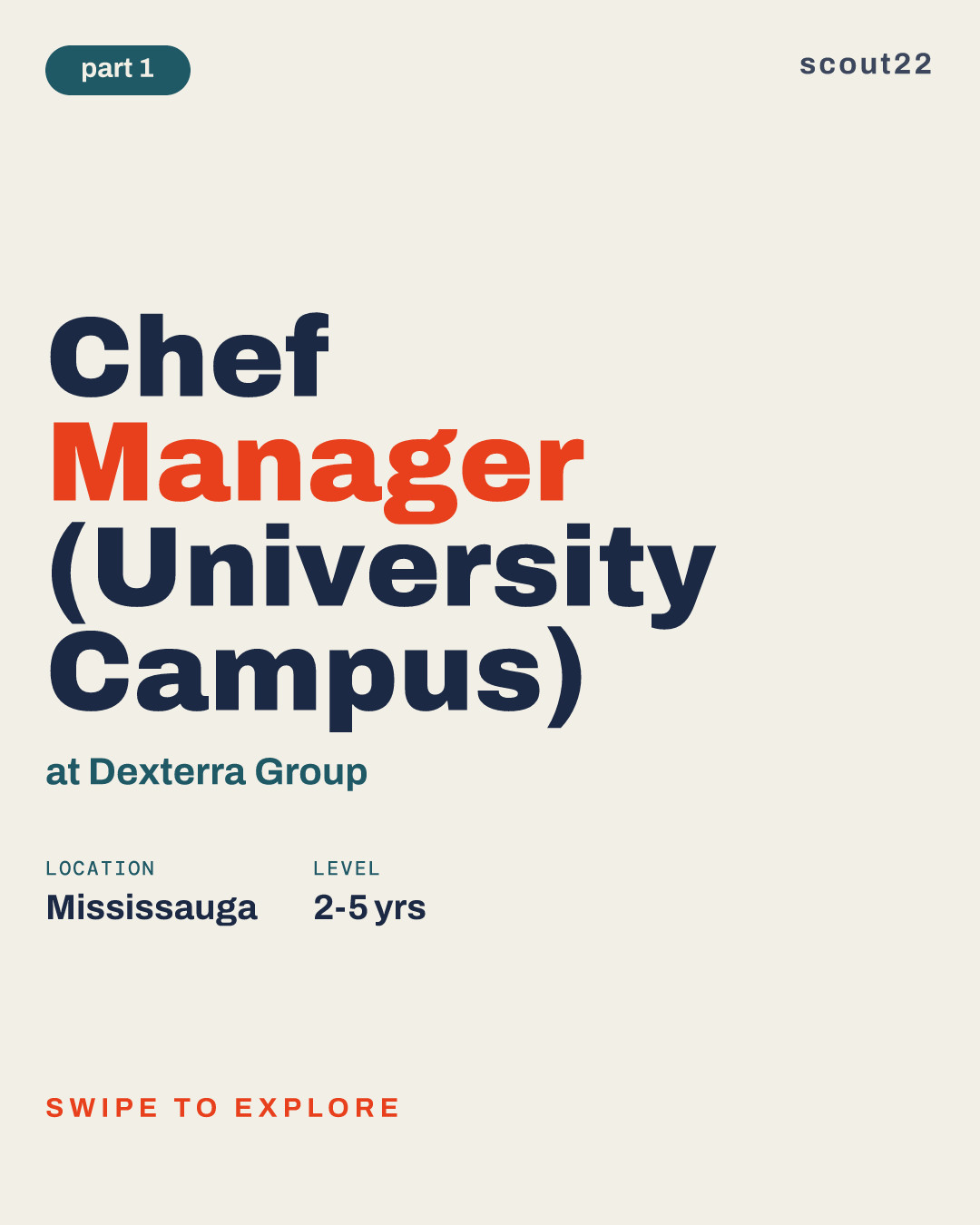 Chef Manager (University Campus) at Dexterra Group