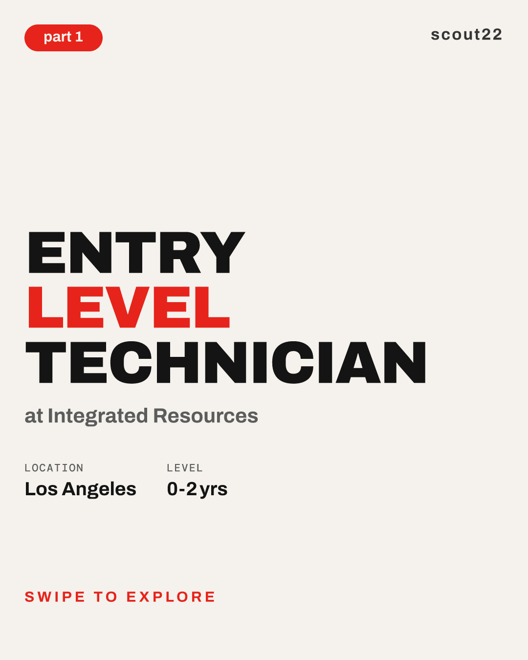 Entry Level Technician at Integrated Resources