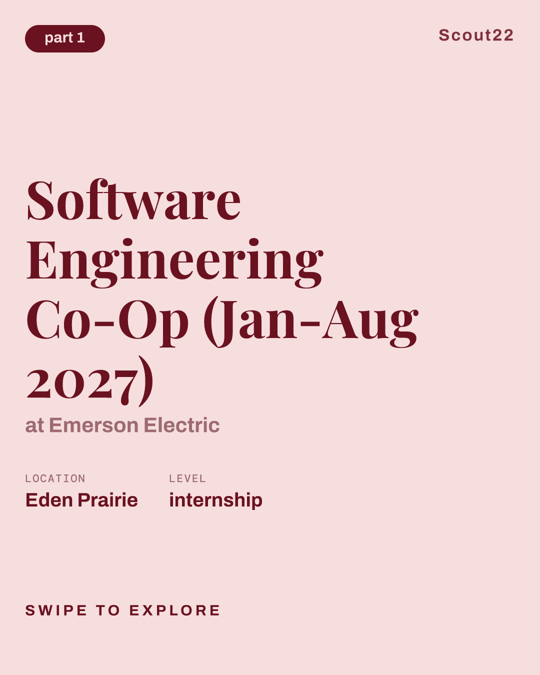 Software Engineering Co-Op (Jan-Aug 2027) at Emerson Electric