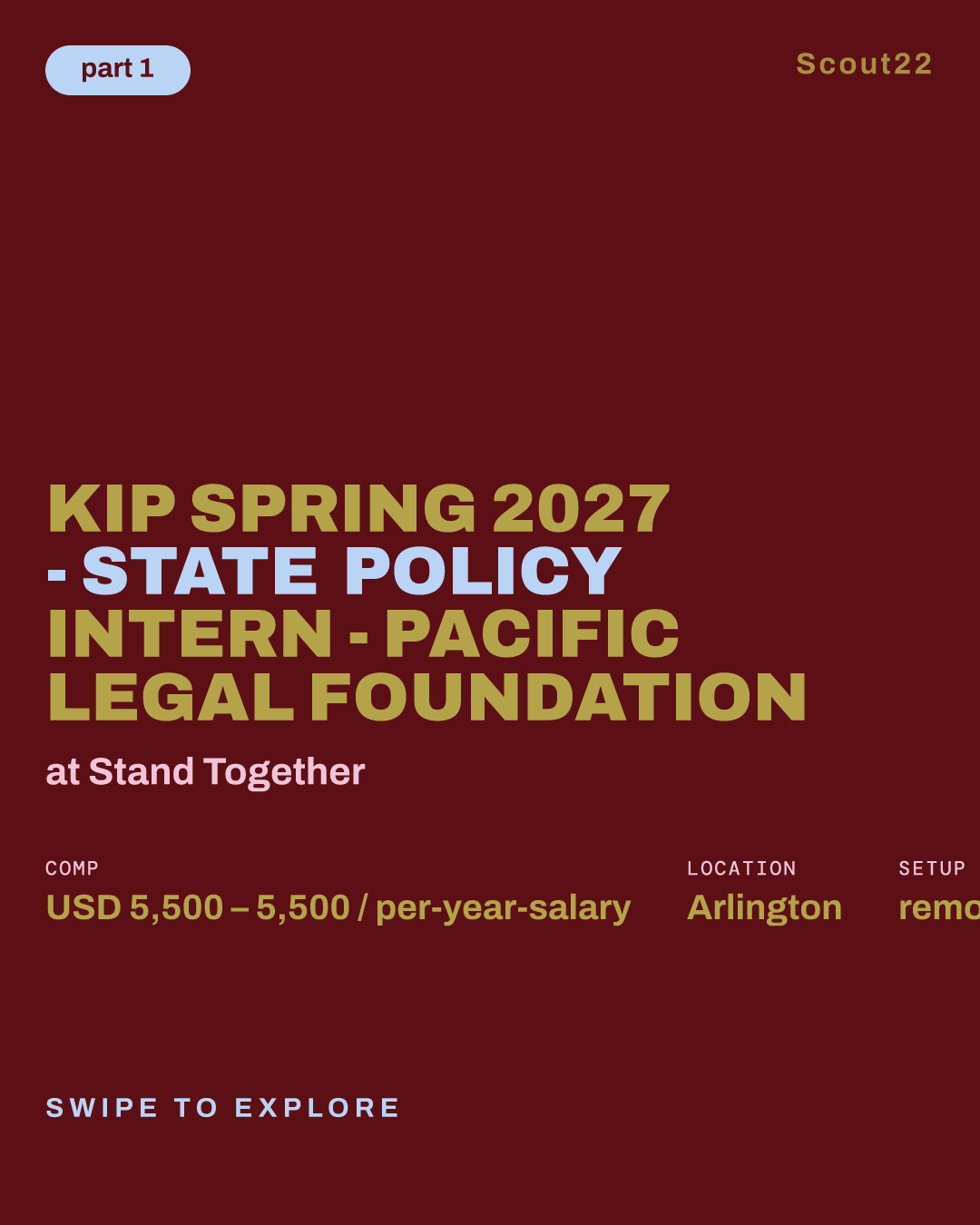 KIP Spring 2027 - State Policy Intern - Pacific Legal Foundation at Stand Together