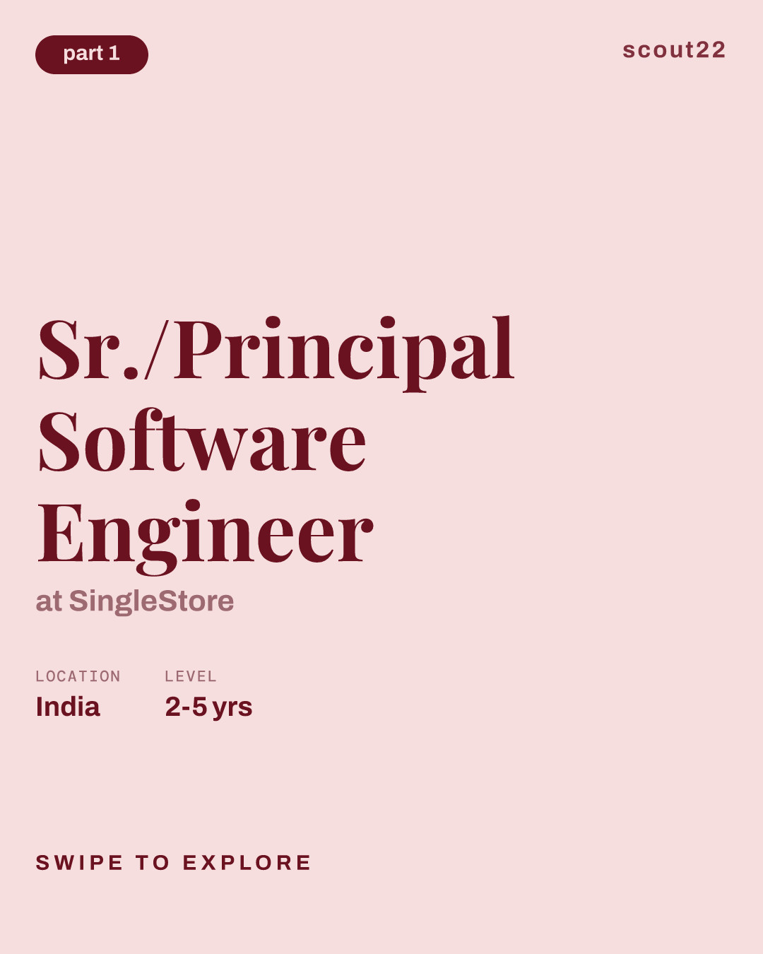 Sr./Principal Software Engineer at SingleStore