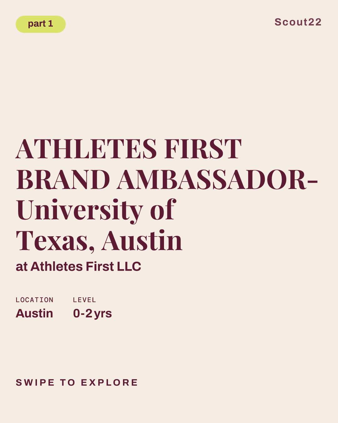 ATHLETES FIRST BRAND AMBASSADOR- University of Texas, Austin at Athletes First LLC