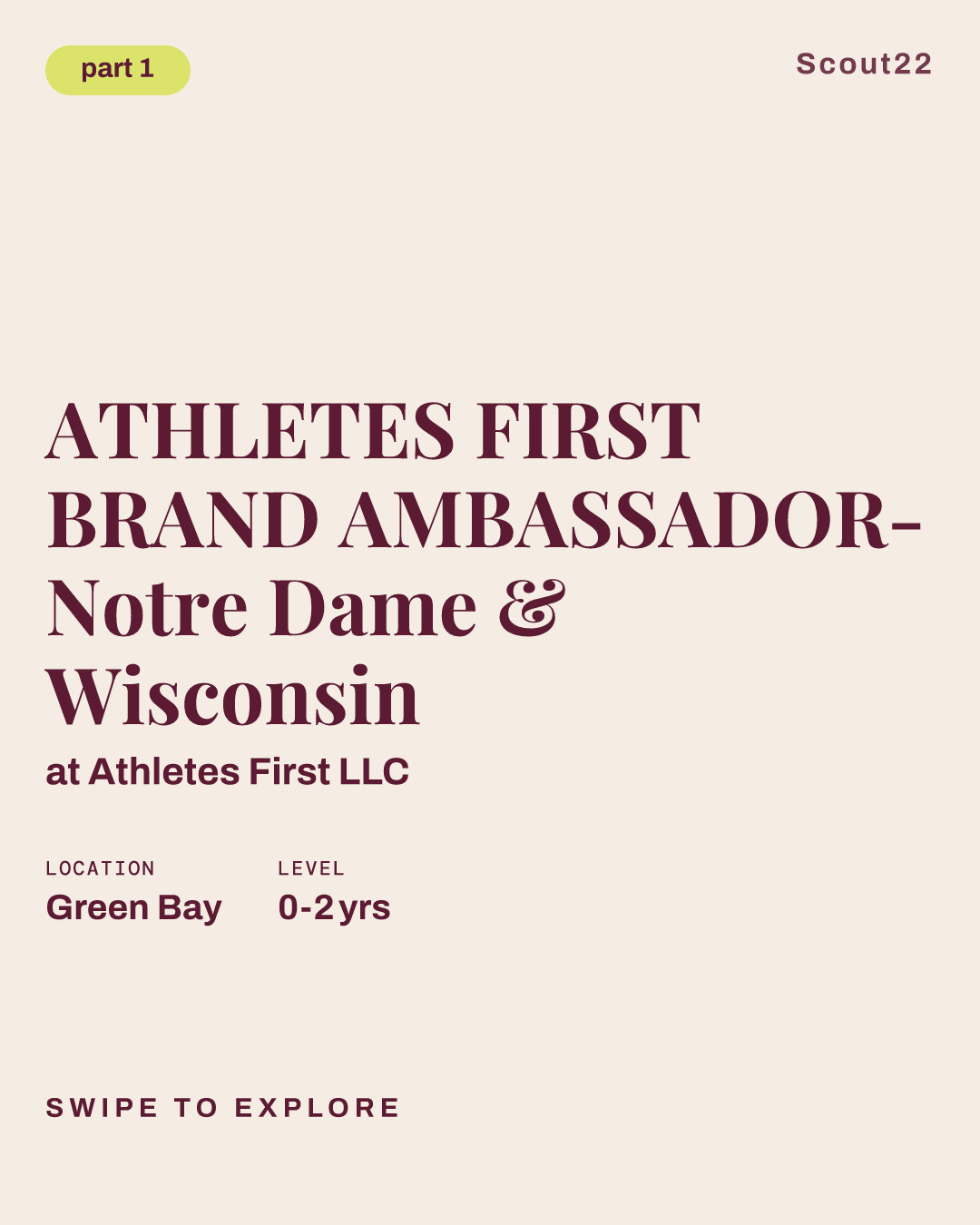 ATHLETES FIRST BRAND AMBASSADOR- Notre Dame & Wisconsin at Athletes First LLC