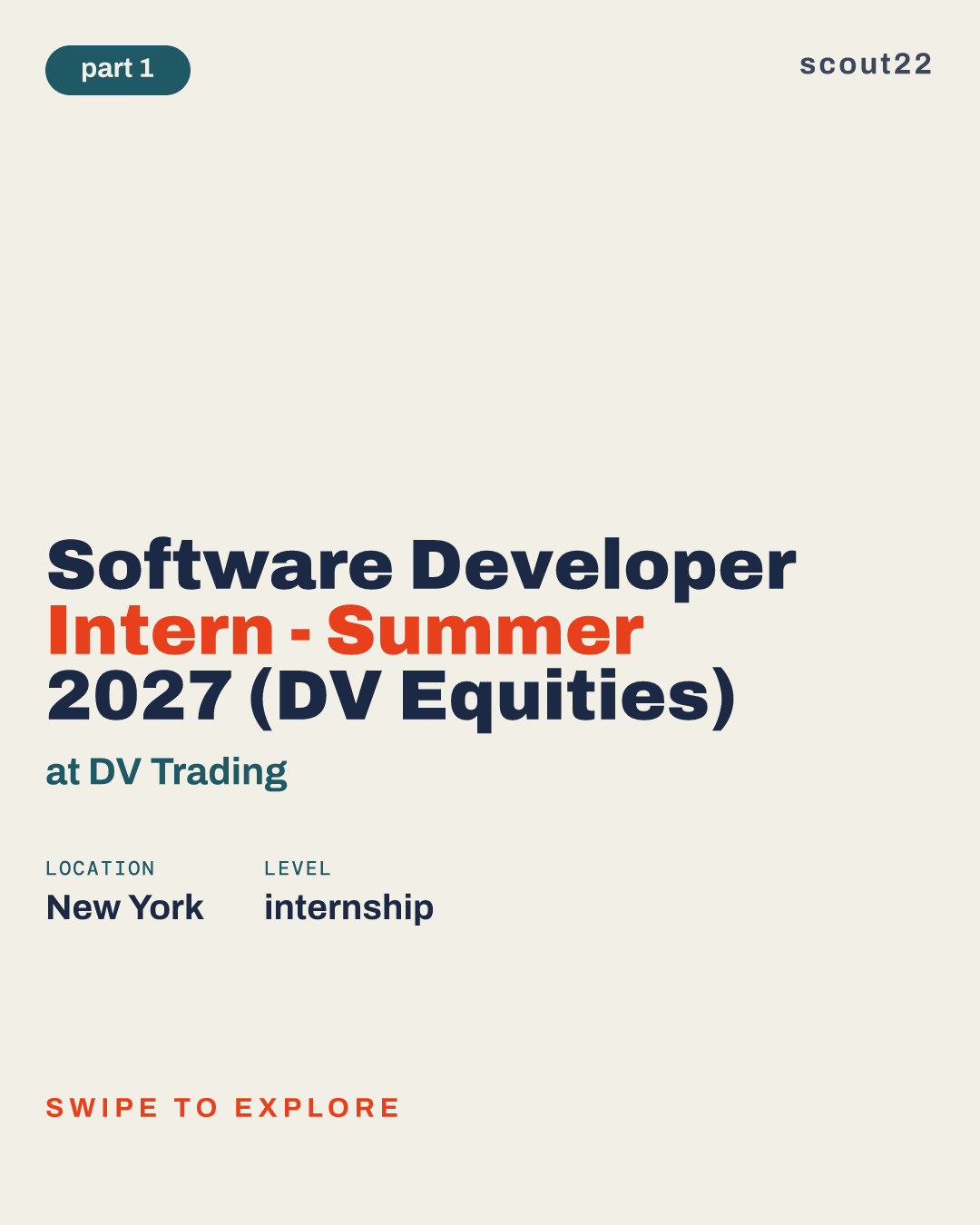 Software Developer Intern - Summer 2027 (DV Equities) at DV Trading