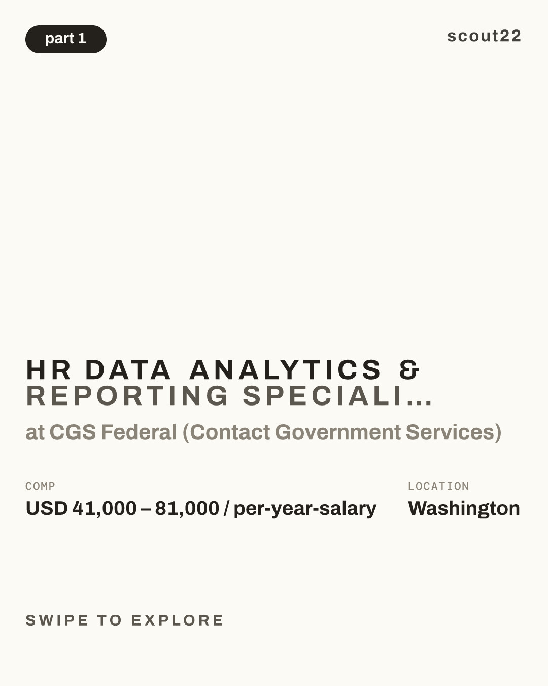 HR Data Analytics & Reporting Specialist (HRDARS) – Junior at CGS Federal (Contact Government Services)