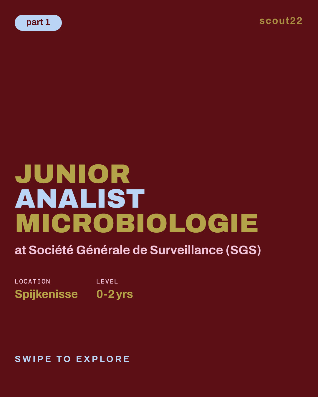 Junior Analist Microbiologie at Société Générale de Surveillance (SGS)