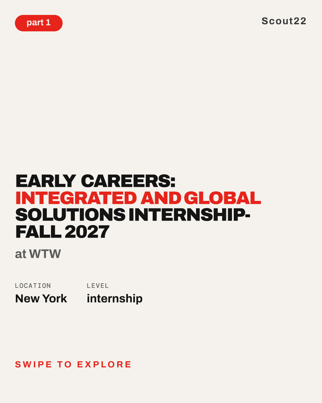 Early Careers: Integrated and Global Solutions Internship- Fall 2027 at WTW