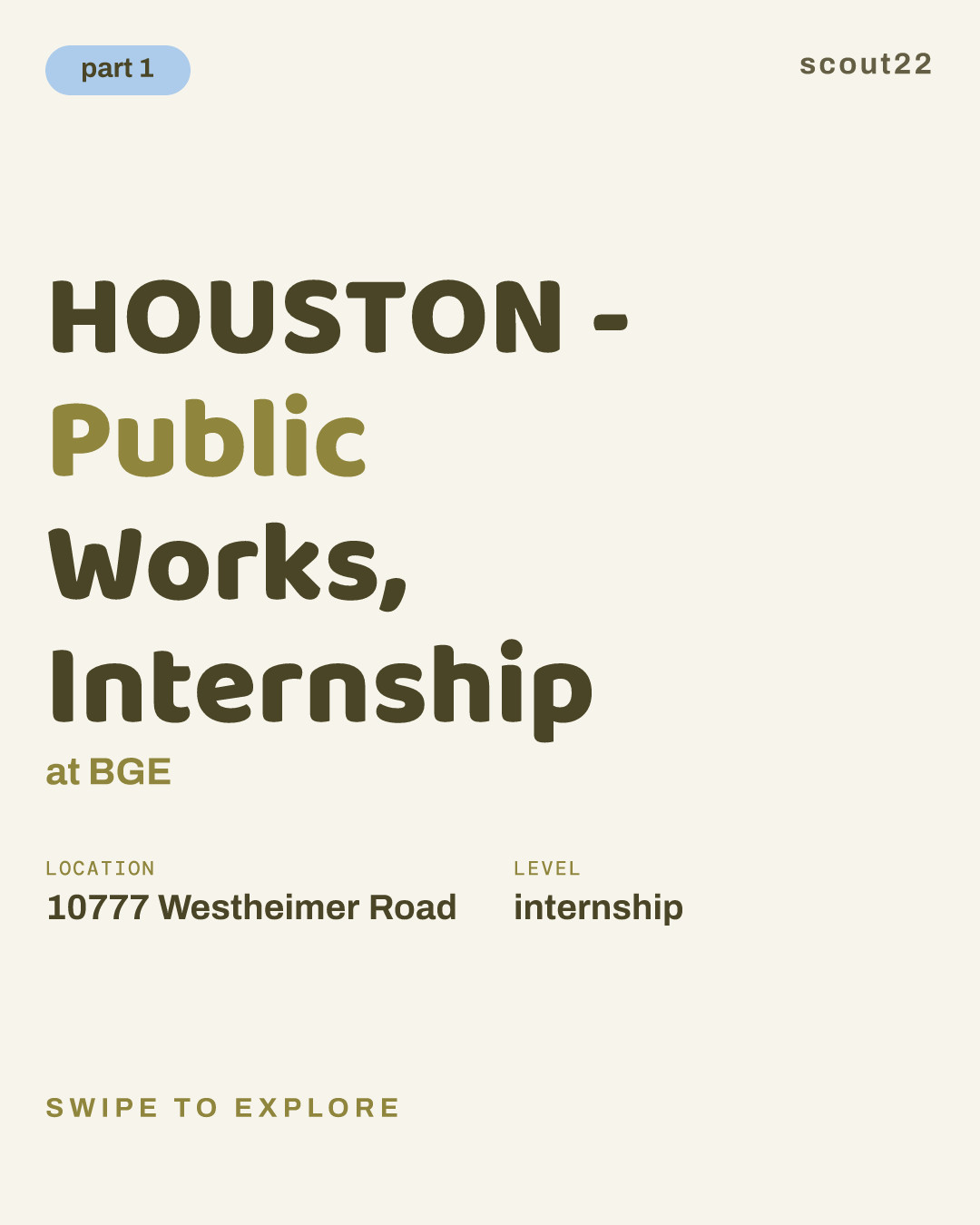 HOUSTON - Public Works, Internship at BGE