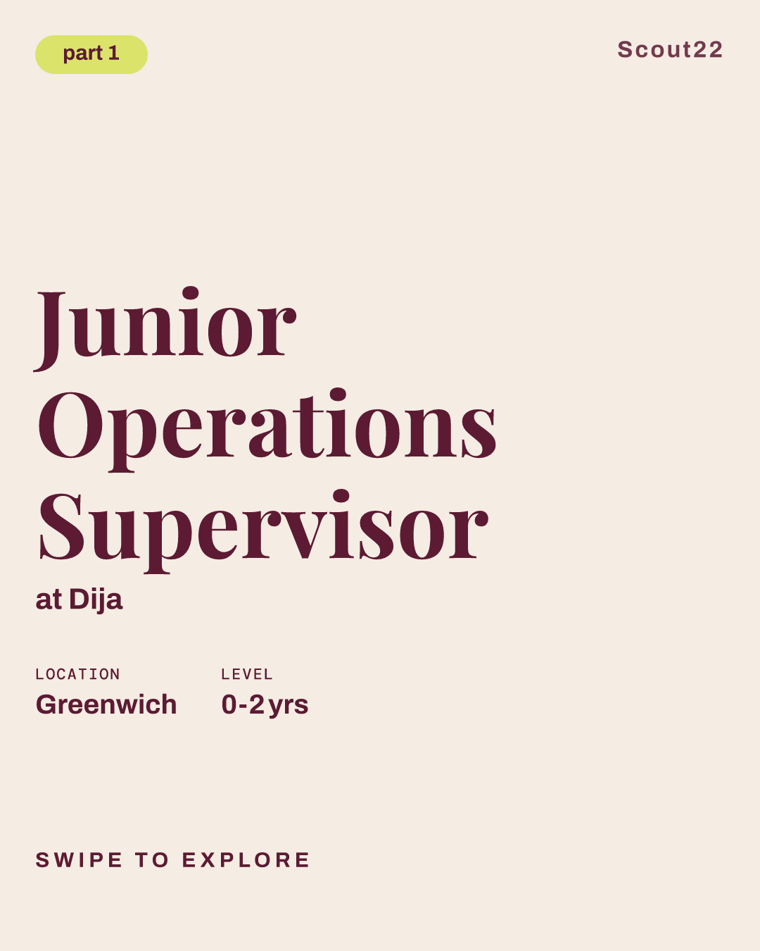 Junior Operations Supervisor at Dija
