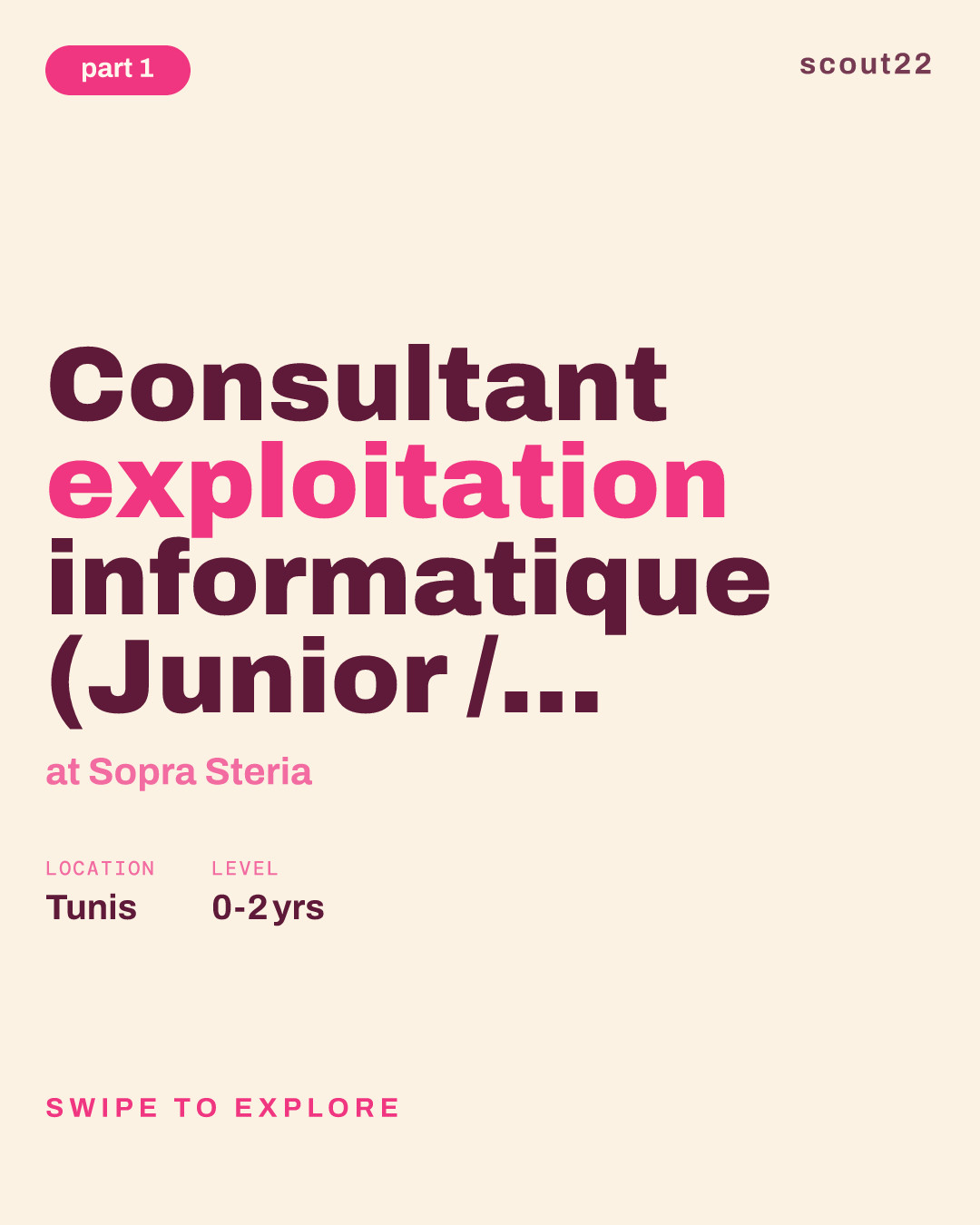 Consultant  exploitation informatique (Junior / Reconversion) at Sopra Steria