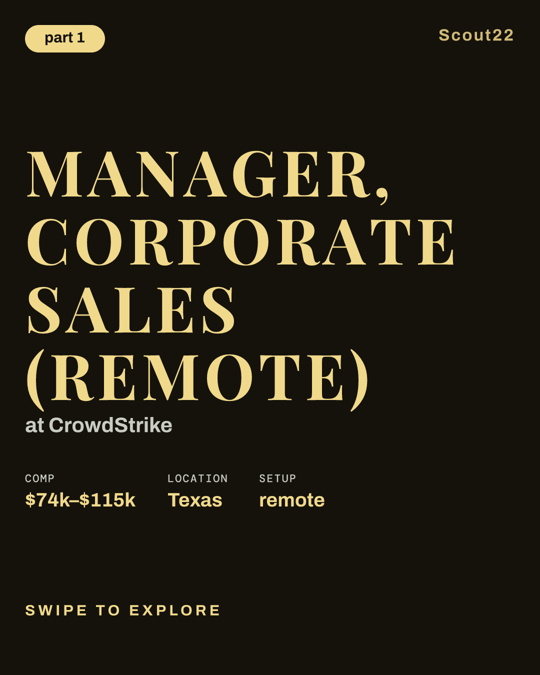 Manager, Corporate Sales (Remote) at CrowdStrike