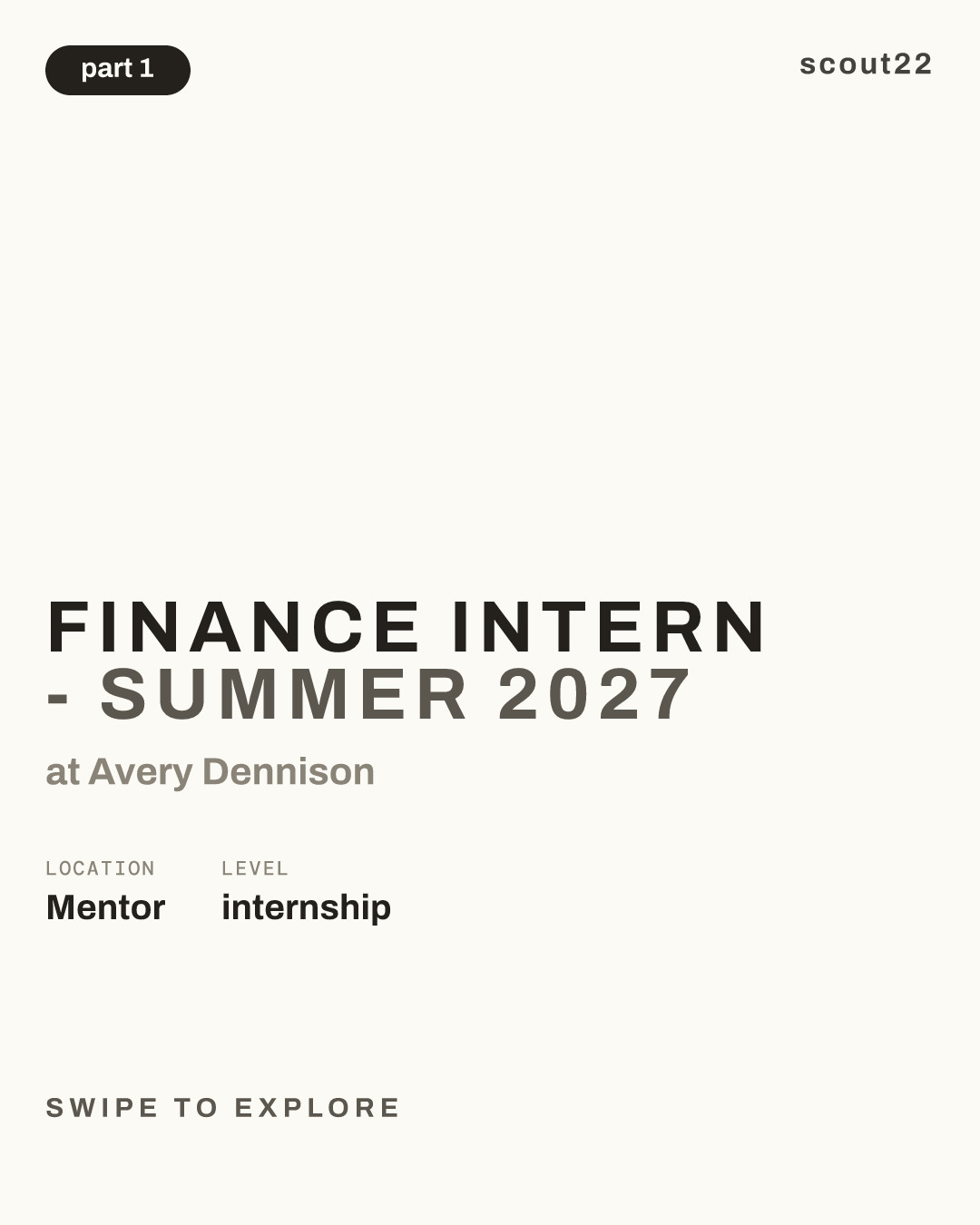 Finance Intern - Summer 2027 at Avery Dennison