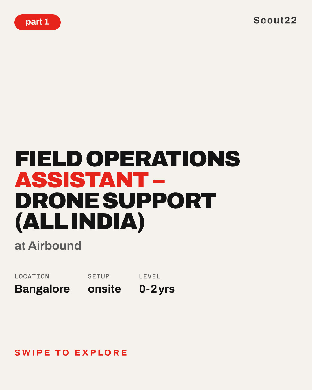 Field Operations Assistant – Drone Support (All India) at Airbound