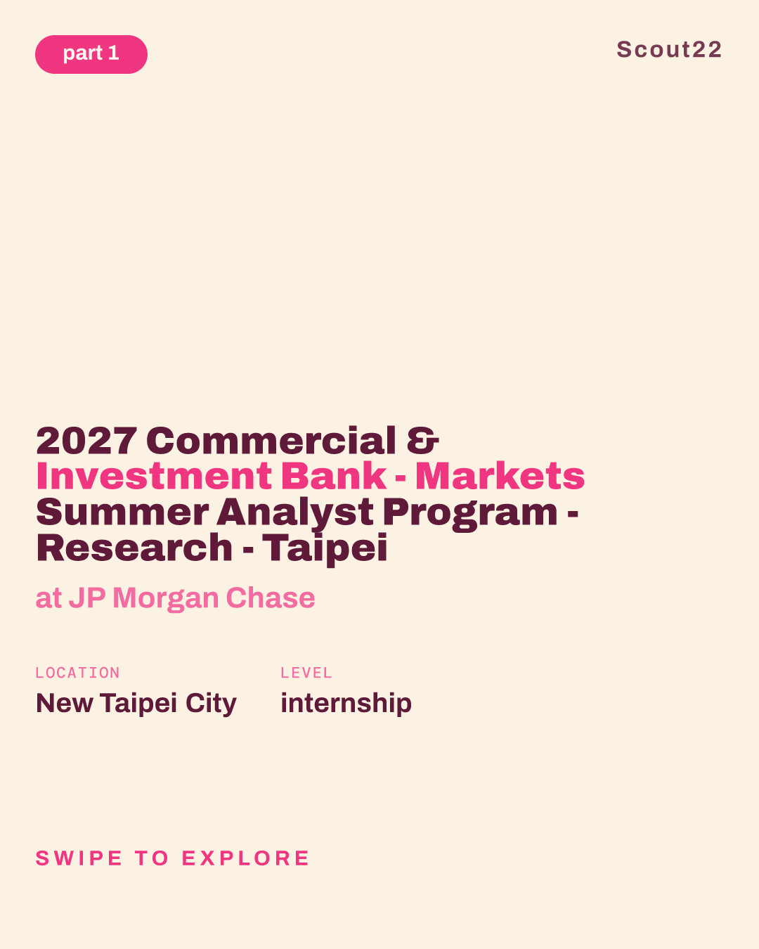 2027 Commercial & Investment Bank - Markets Summer Analyst Program - Research - Taipei at JP Morgan Chase