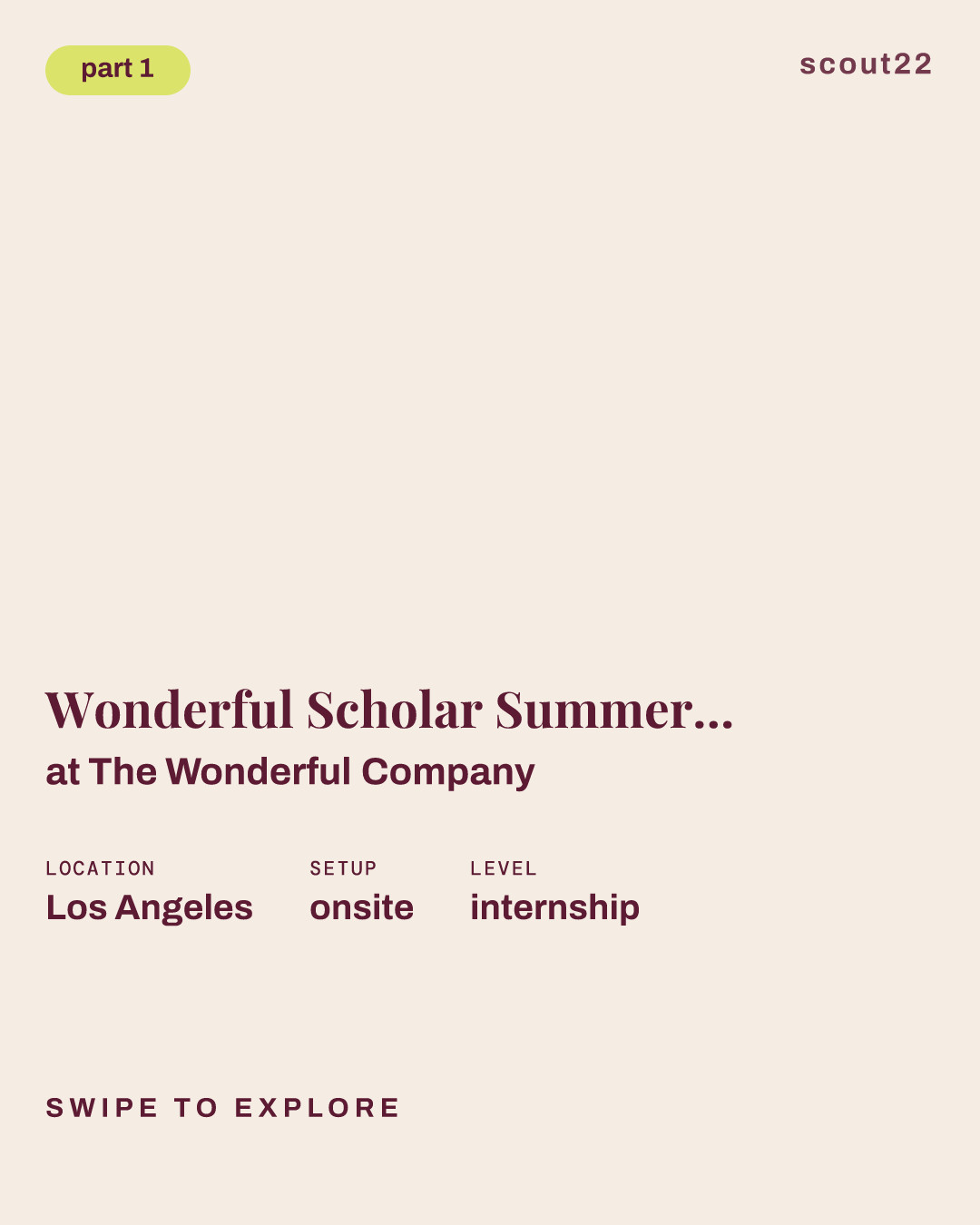 Wonderful Scholar Summer Internship, Finance at The Wonderful Company