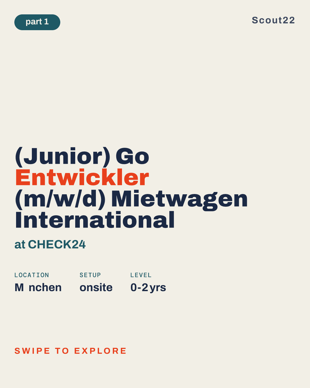 (Junior) Go Entwickler (m/w/d) Mietwagen International at CHECK24