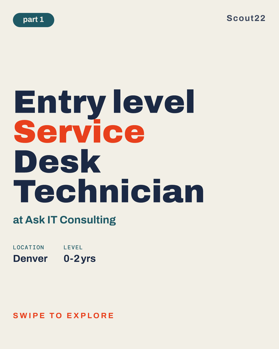 Entry level Service Desk Technician at Ask IT Consulting